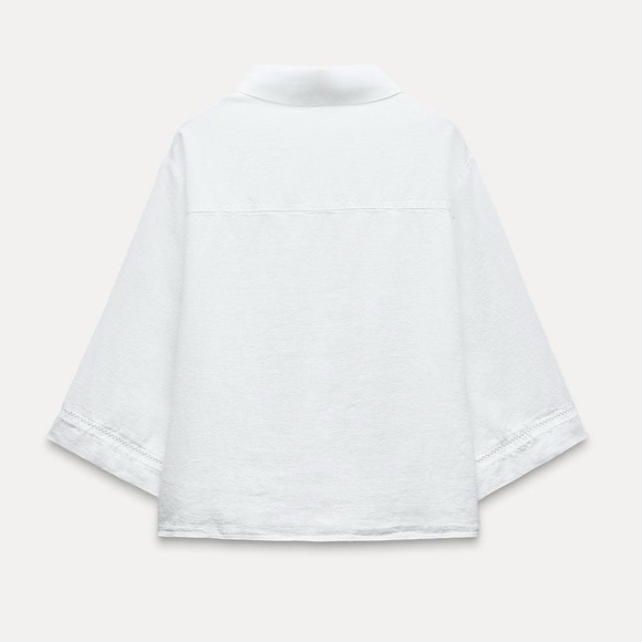 ZARA Lace Insert Short Shirt - Picture 4 of 5